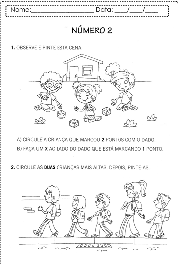 Atividade Número 2 - Caderno de Matemática Infantil