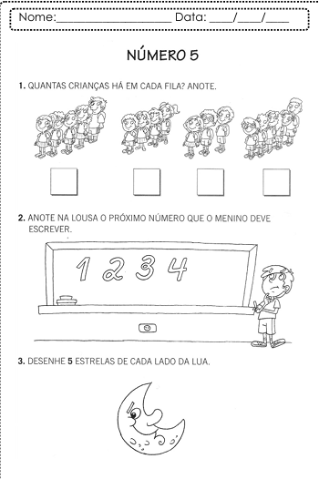 Atividade Número 5 - Caderno de Matemática Infantil